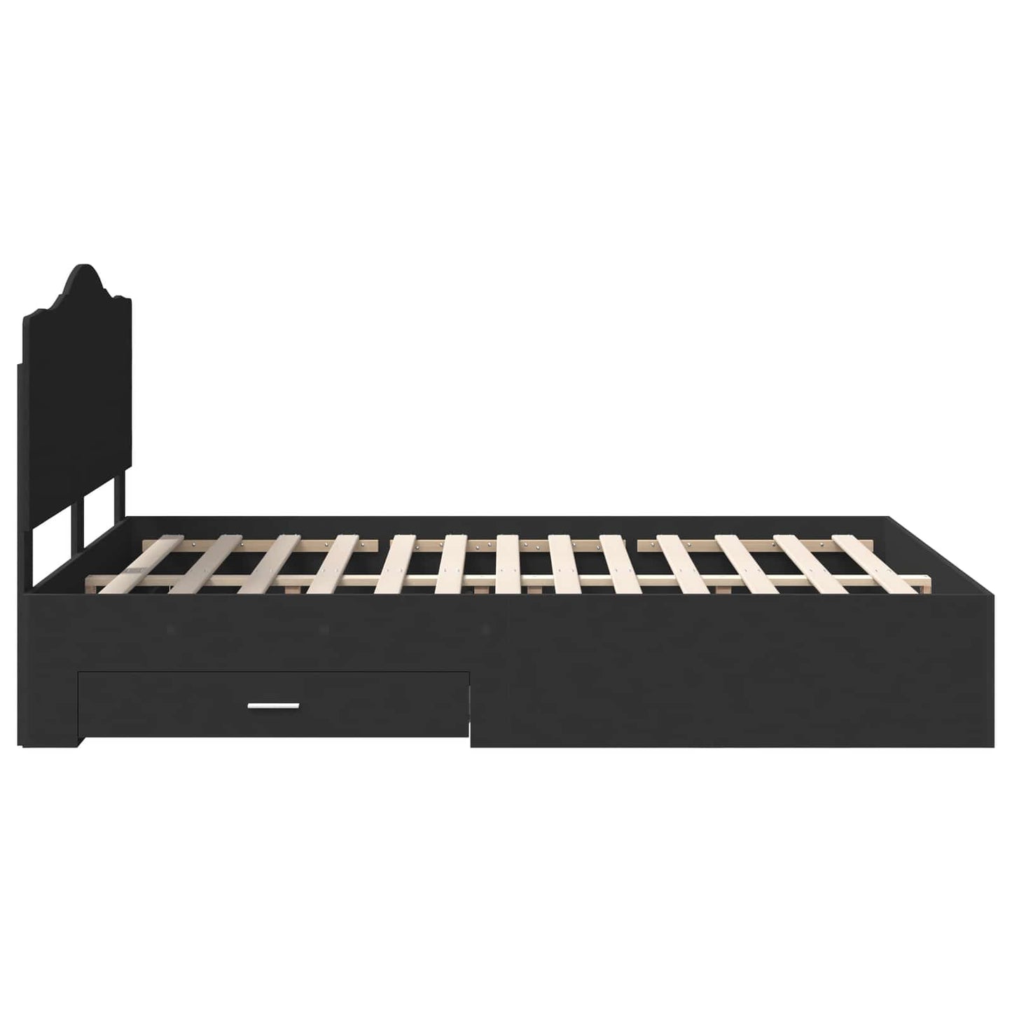 vidaXL Σκελετός Κρεβατιού Μαύρο 140 x 190 cm Επεξεργασμένο ξύλο