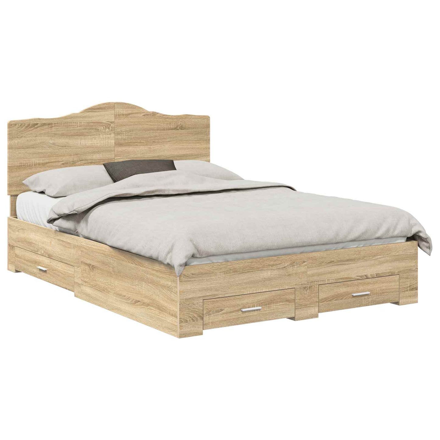 vidaXL Σκελετός Κρεβατιού Δρύς Sonoma 140 x 190 cm Επεξεργασμένο ξύλο