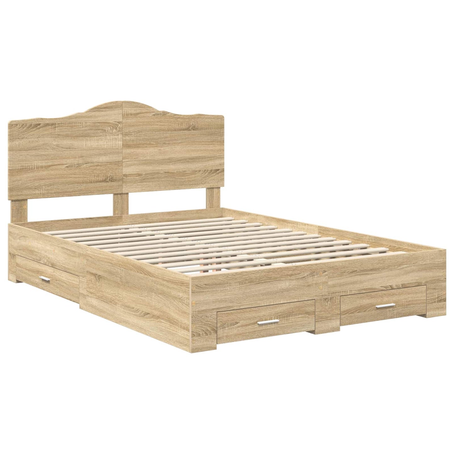 vidaXL Σκελετός Κρεβατιού Δρύς Sonoma 140 x 190 cm Επεξεργασμένο ξύλο