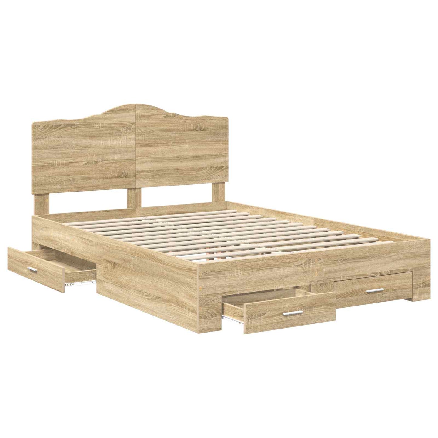 vidaXL Σκελετός Κρεβατιού Δρύς Sonoma 140 x 190 cm Επεξεργασμένο ξύλο