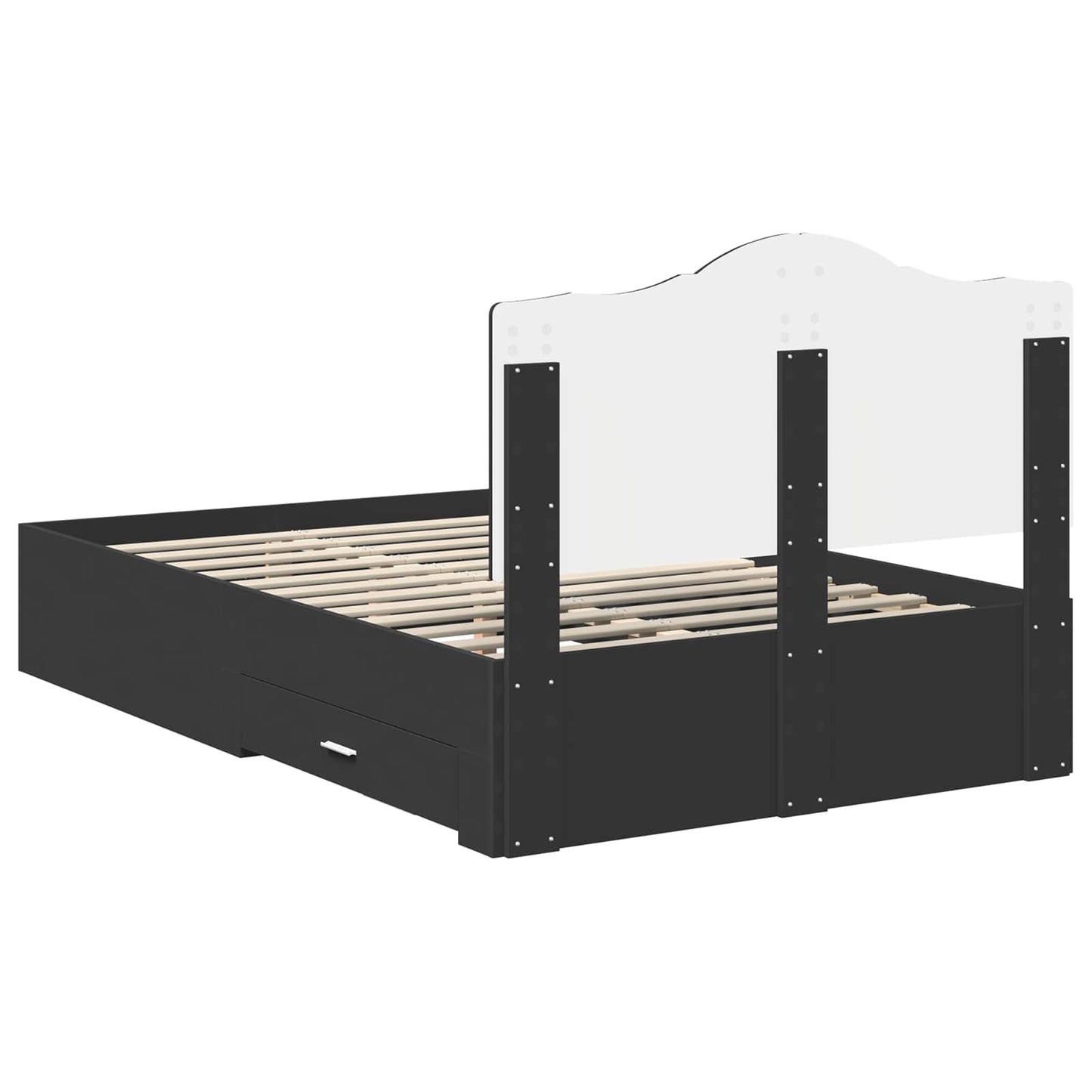 vidaXL Σκελετός Κρεβατιού Μαύρο 135 x 190 cm Επεξεργασμένο ξύλο