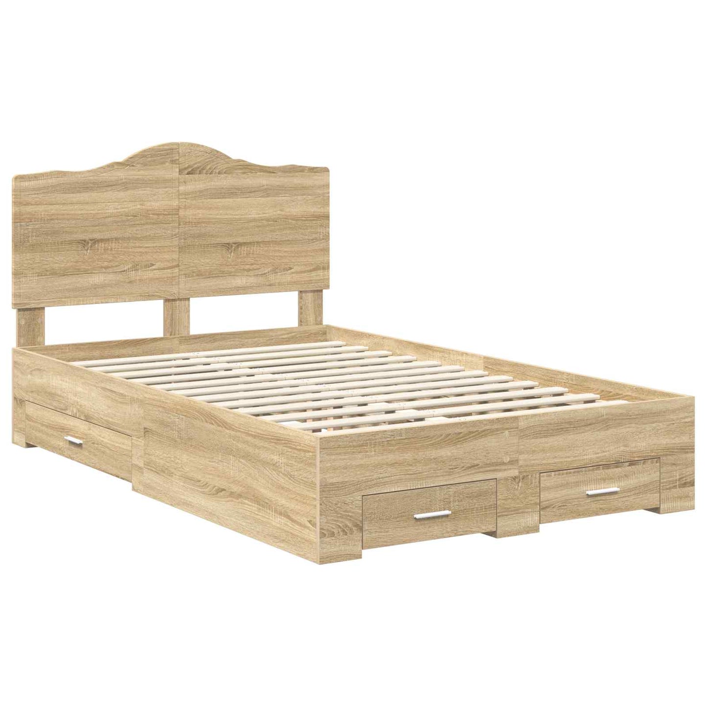 vidaXL Σκελετός Κρεβατιού Δρύς Sonoma 135 x 190 cm Επεξεργασμένο ξύλο