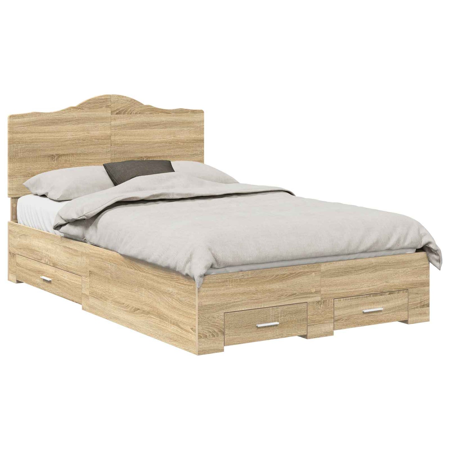 vidaXL Σκελετός Κρεβατιού Δρύς Sonoma 120 x 200 cm Επεξεργασμένο ξύλο