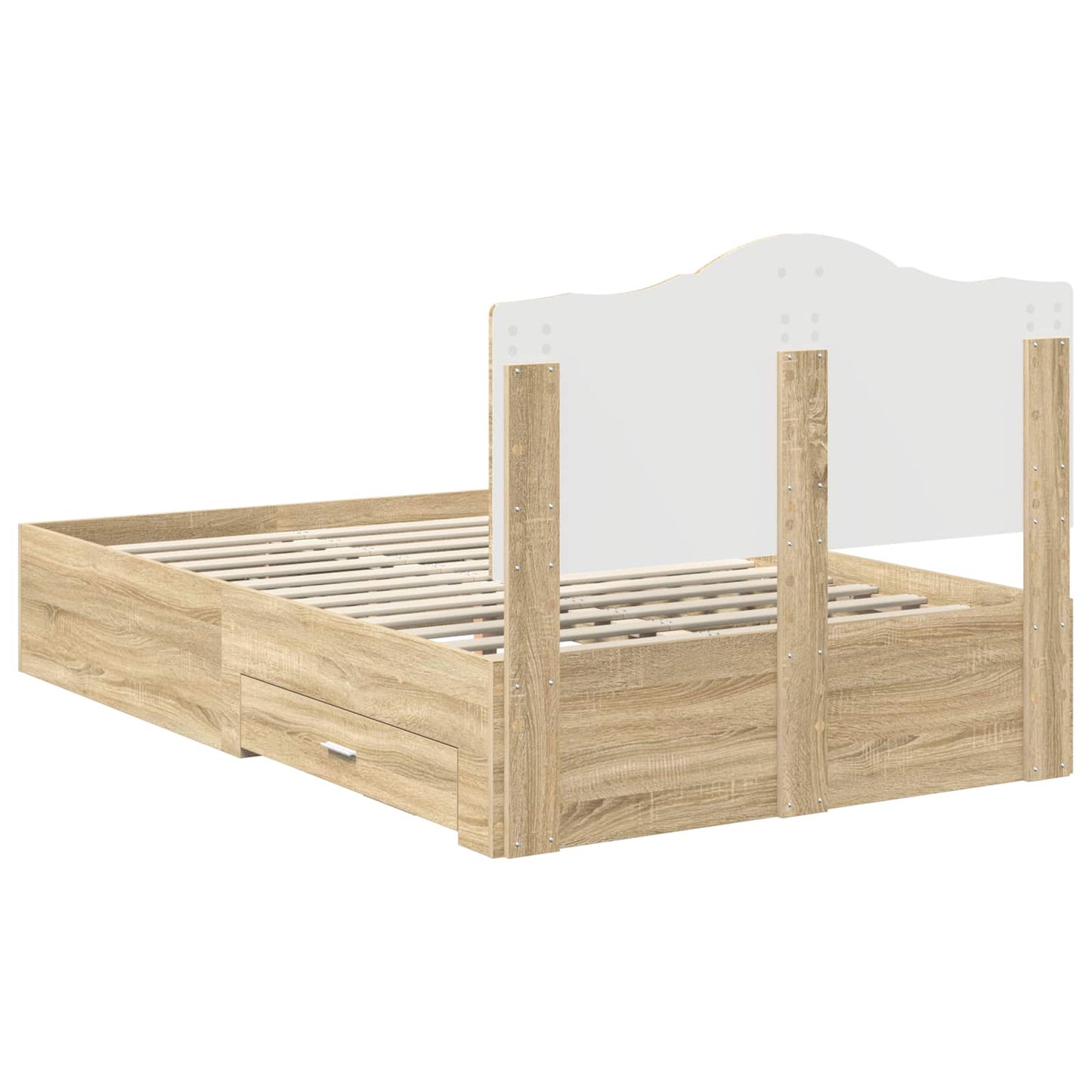 vidaXL Σκελετός Κρεβατιού Δρύς Sonoma 120 x 200 cm Επεξεργασμένο ξύλο