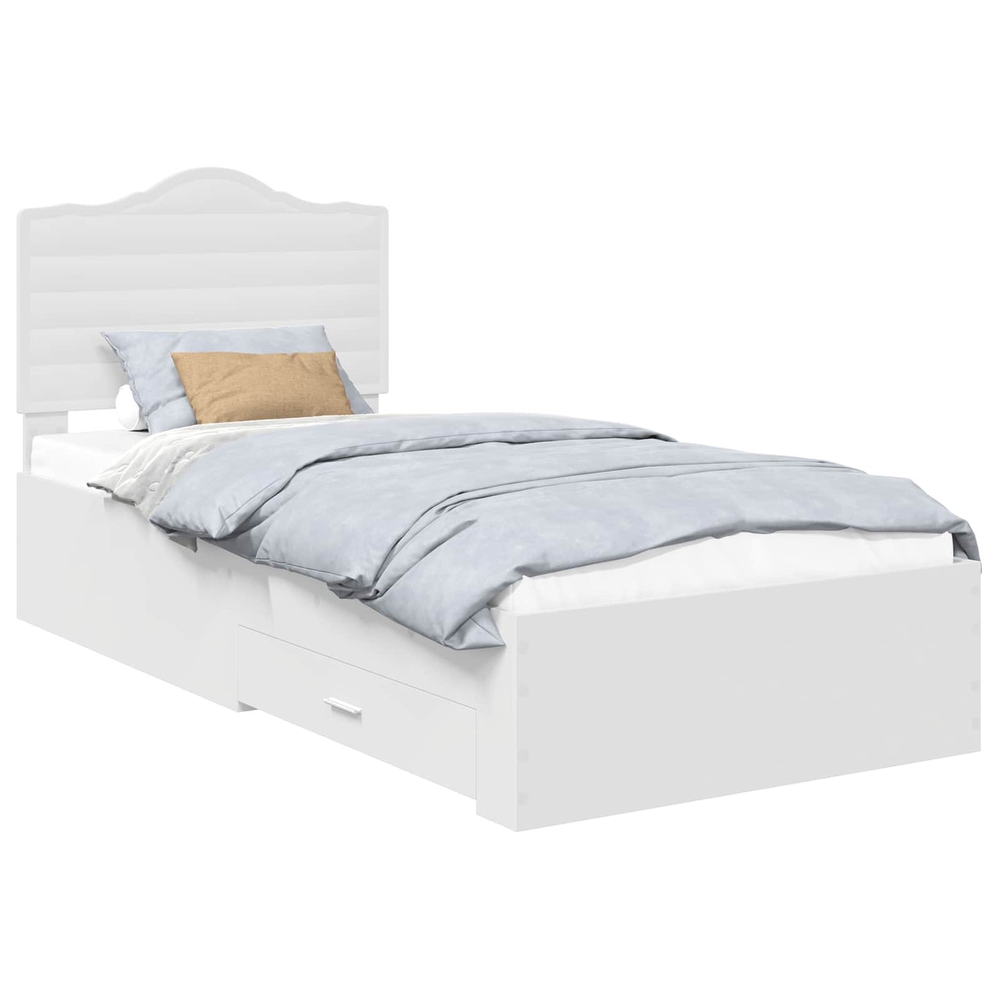 vidaXL Σκελετός Κρεβατιού Λευκό 90 x 190 cm Επεξεργασμένο ξύλο