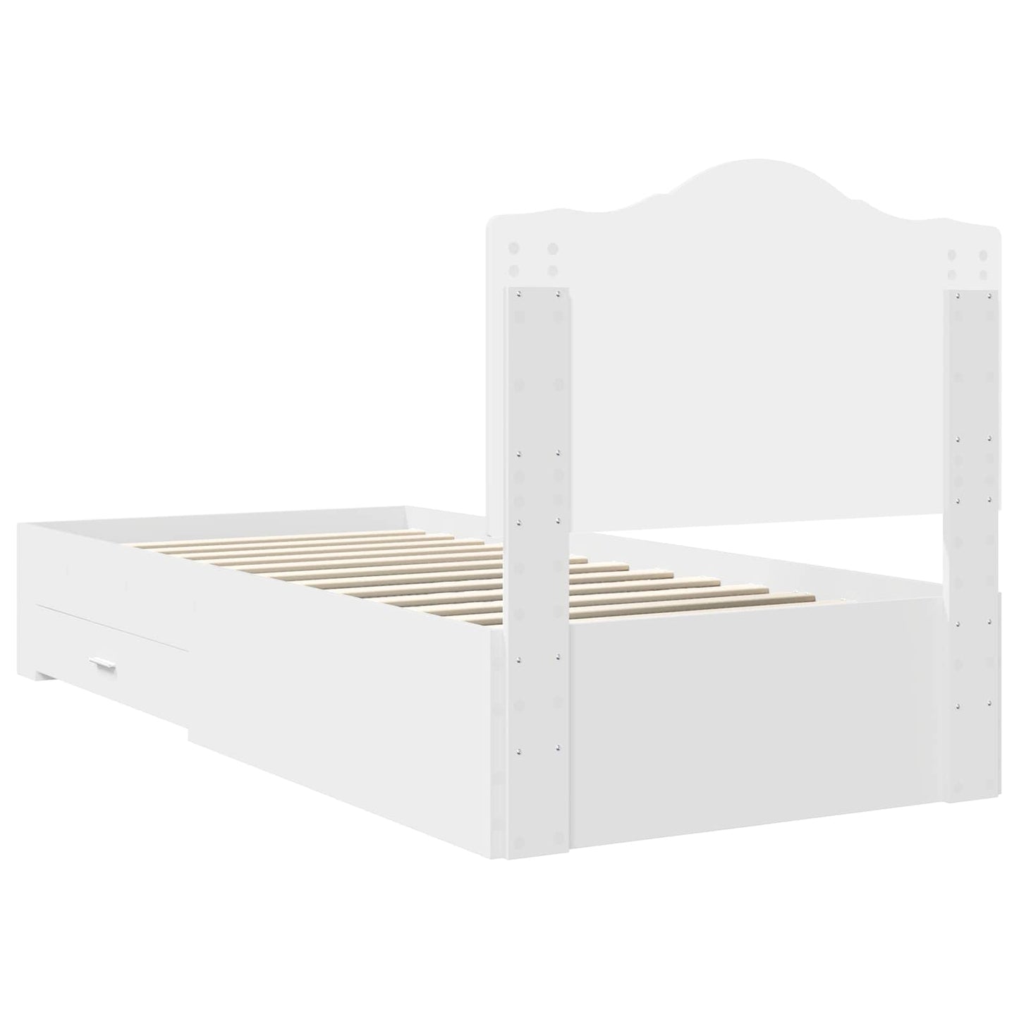 vidaXL Σκελετός Κρεβατιού Λευκό 90 x 190 cm Επεξεργασμένο ξύλο