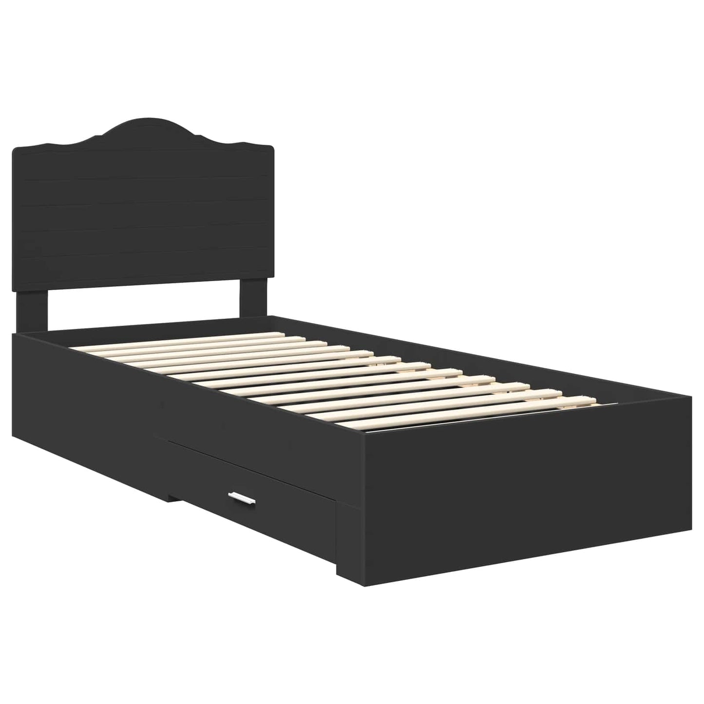 vidaXL Σκελετός Κρεβατιού Μαύρο 70 x 190 cm Επεξεργασμένο ξύλο