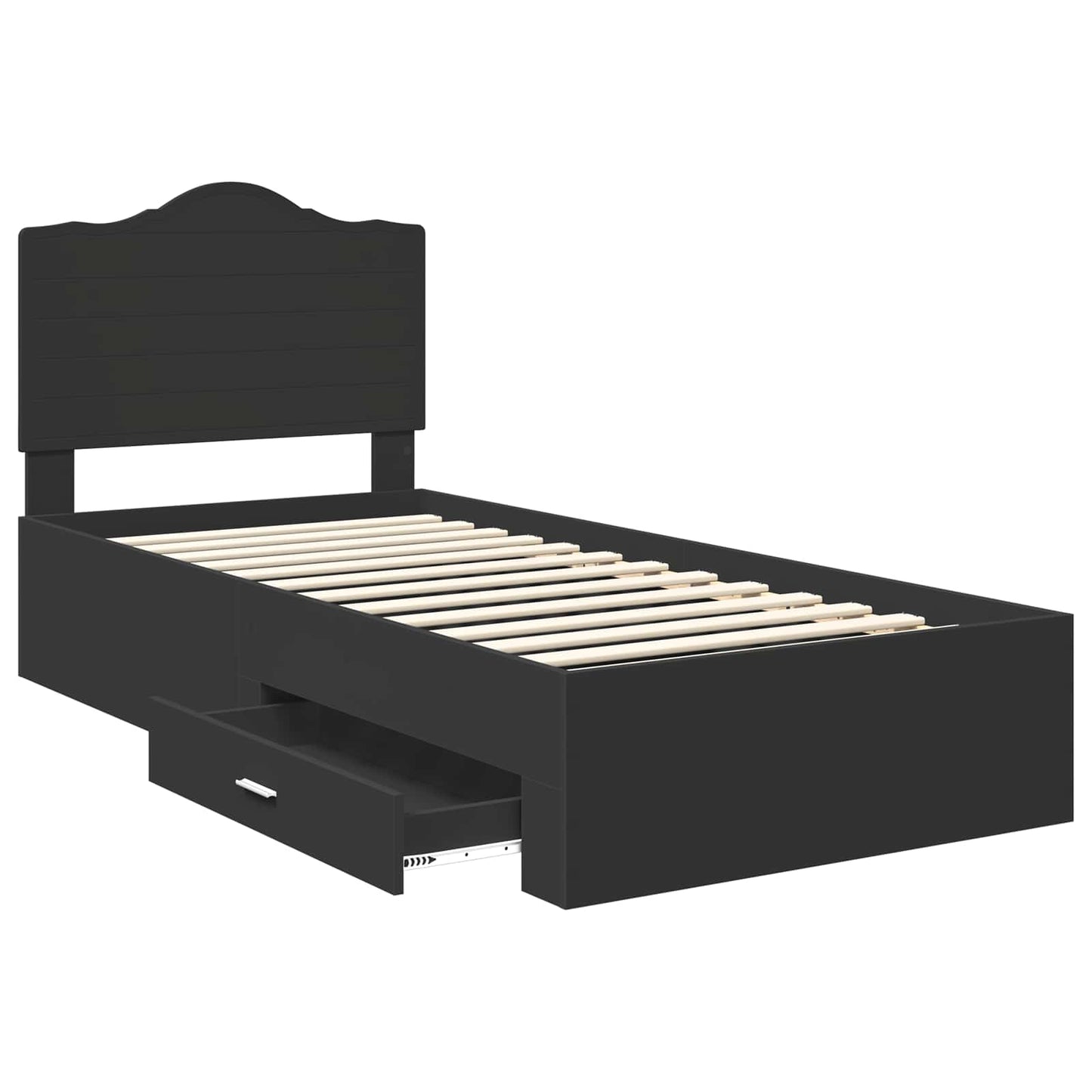vidaXL Σκελετός Κρεβατιού Μαύρο 70 x 190 cm Επεξεργασμένο ξύλο