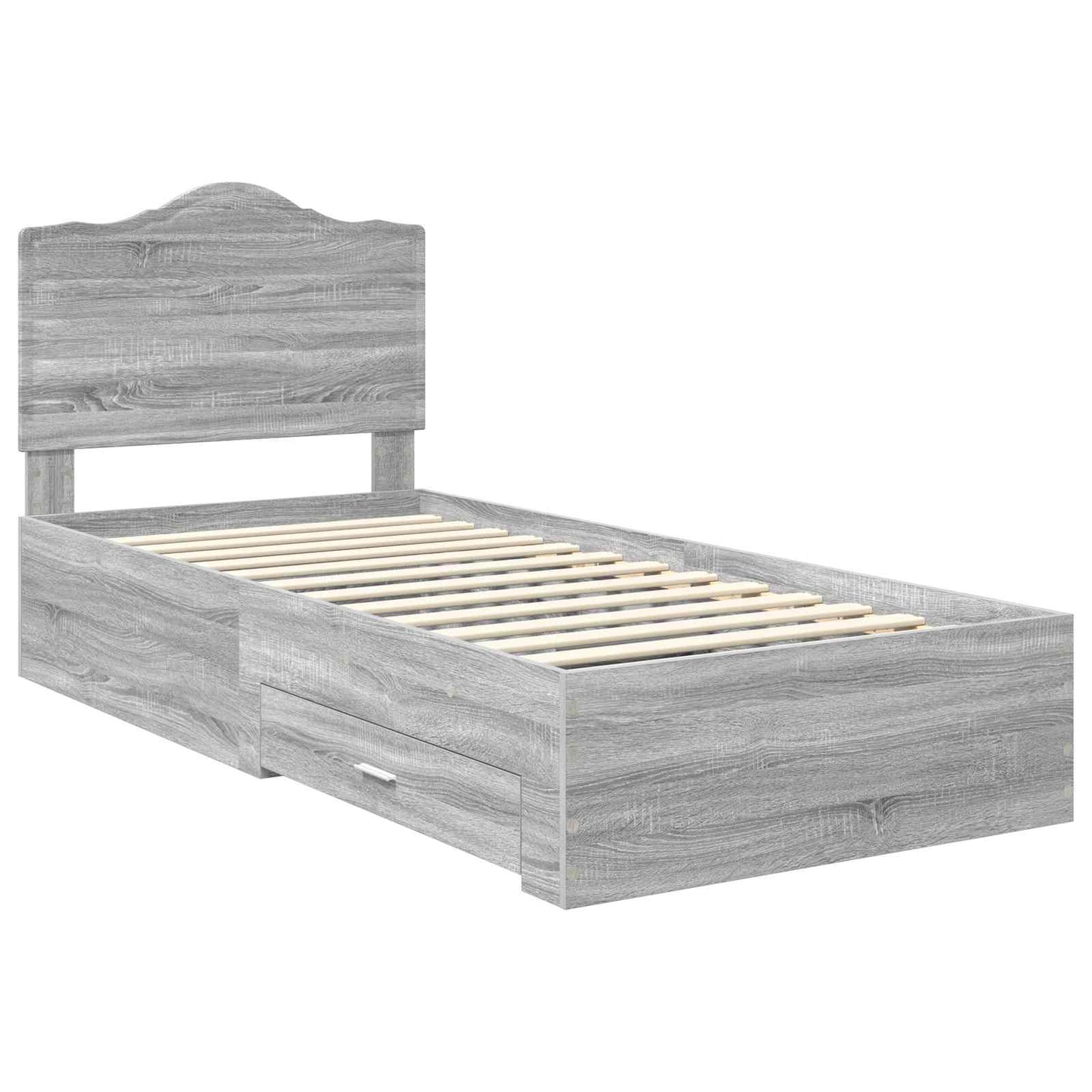 vidaXL Σκελετός Κρεβατιού Γκρίζο Σονομα 75 x 190 cm Επεξεργασμένο ξύλο