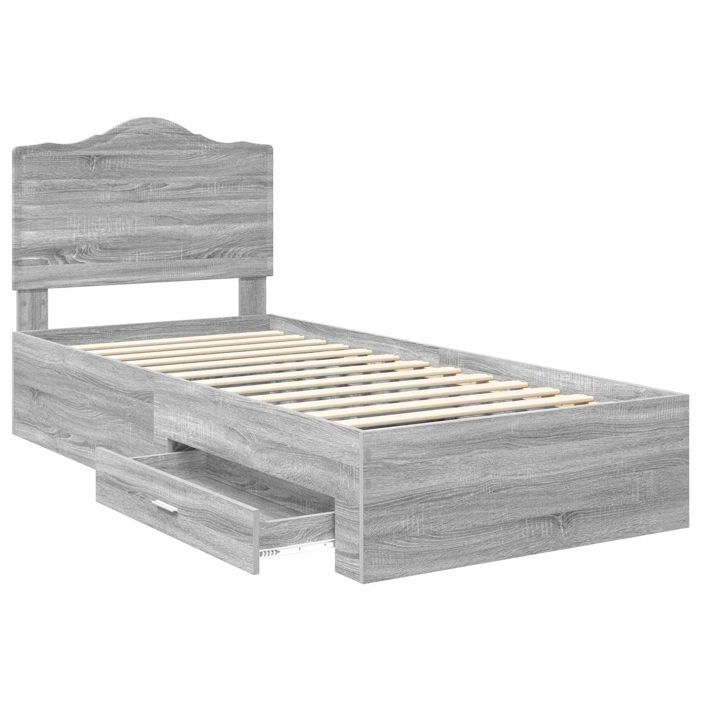 vidaXL Σκελετός Κρεβατιού Γκρίζο Σονομα 75 x 190 cm Επεξεργασμένο ξύλο