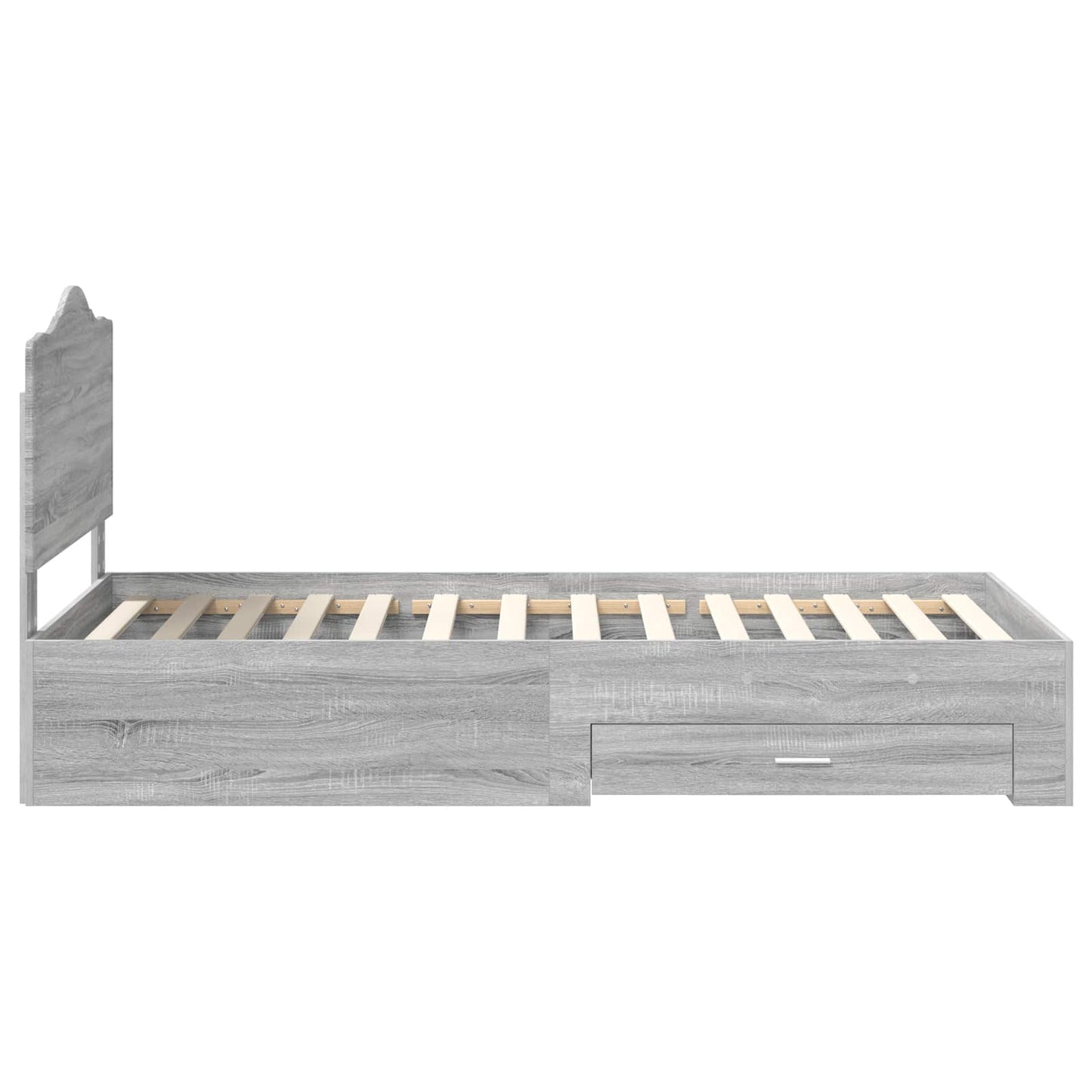 vidaXL Σκελετός Κρεβατιού Γκρίζο Σονομα 75 x 190 cm Επεξεργασμένο ξύλο