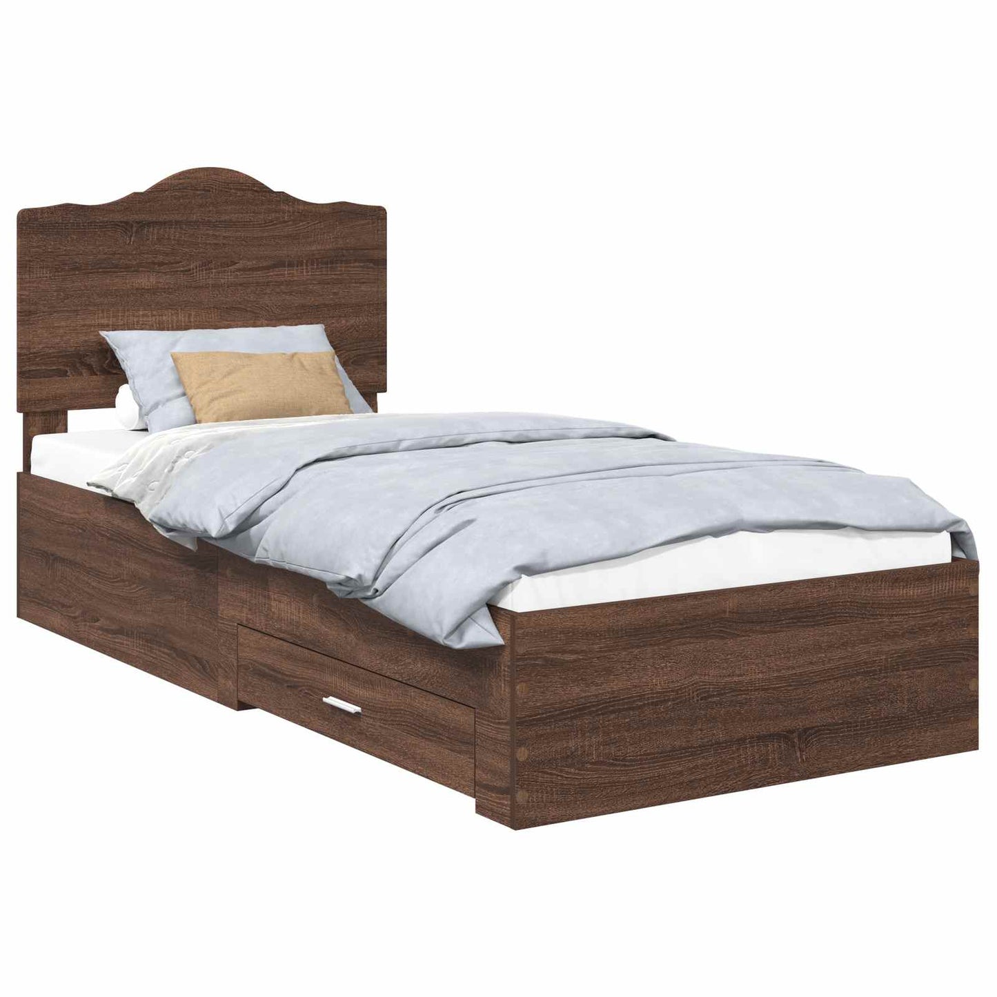 vidaXL Σκελετός Κρεβατιού Καφέ δρυς 70 x 190 cm Επεξεργασμένο ξύλο