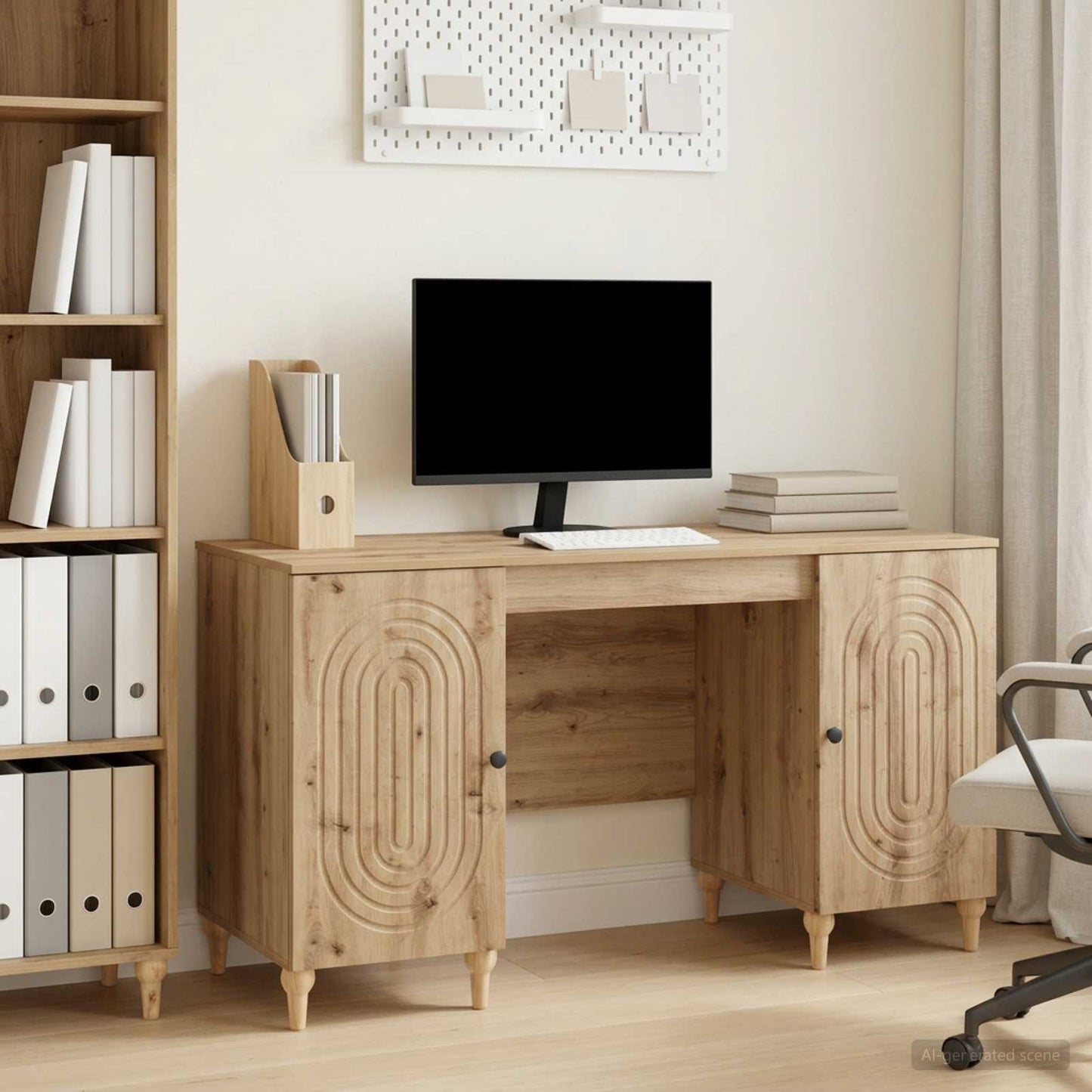 vidaXL Γραφείο Artisan Δρυς 142,5 x 50 x 75 εκ. Επεξεργασμένο Ξύλο