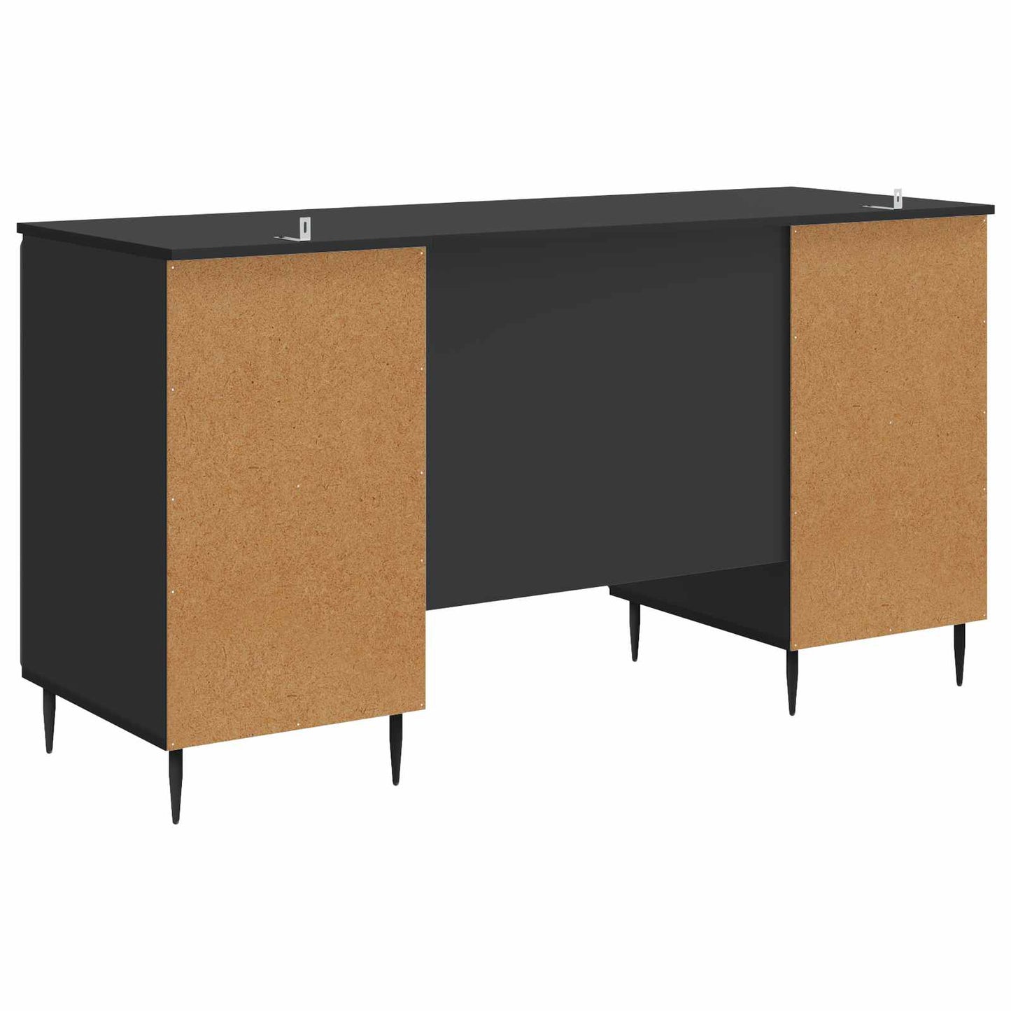 vidaXL Γραφείο με ράφι Μαύρο 142,5 x 50 x 75 εκ. Επεξεργασμένο Ξύλο