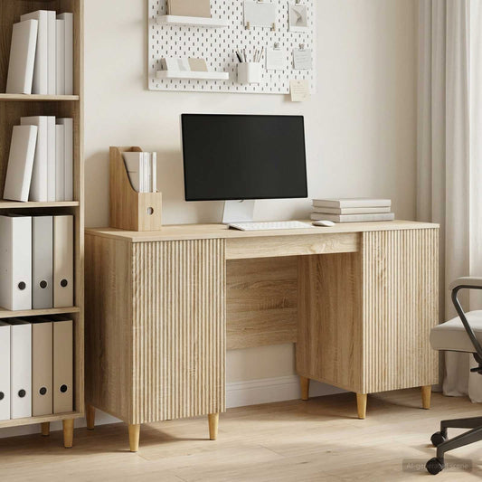 vidaXL Γραφείο Sonoma Δρυς 142,5 x 50 x 75 εκ. Επεξεργασμένο Ξύλο