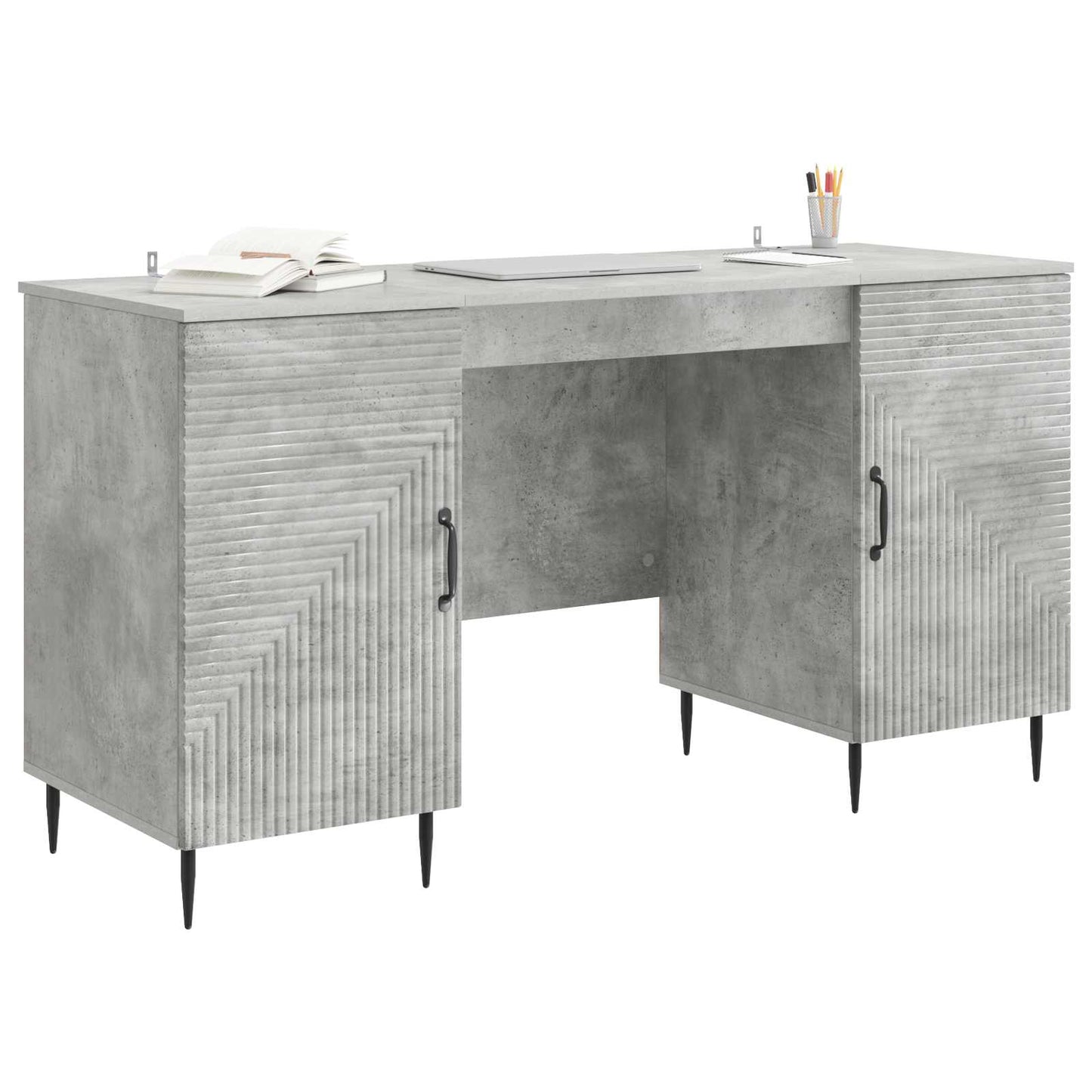 vidaXL Γραφείο Γκρι Σκυροδέματος 142,5 x 50 x 75 εκ.