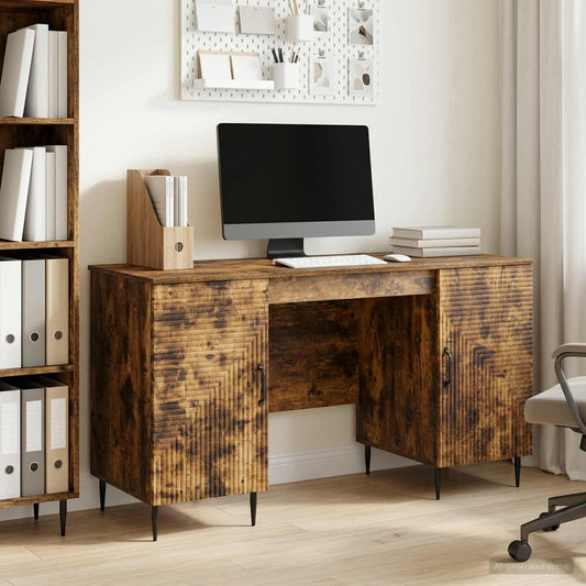 vidaXL Γραφείο Καπνισμένο Ξύλο Δρυός 142,5 x 50 x 75 εκ.