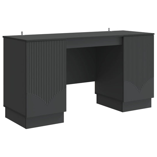vidaXL Γραφείο με ράφι Μαύρο 142,5 x 50 x 75 εκ. Επεξεργασμένο Ξύλο
