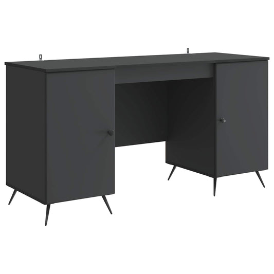 vidaXL Γραφείο με ράφι Μαύρο 142,5 x 50 x 75 εκ. Επεξεργασμένο Ξύλο