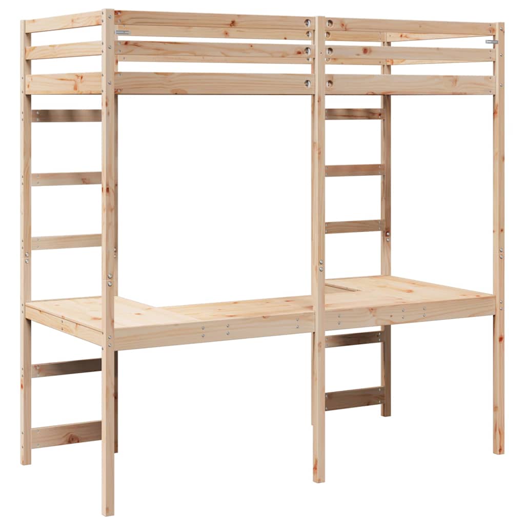 vidaXL Σκελετός κρεβατιού σοφίτας Φυσικό 90 x 190 cm