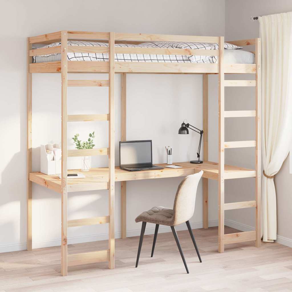 vidaXL Σκελετός κρεβατιού σοφίτας Φυσικό 75 x 190 cm