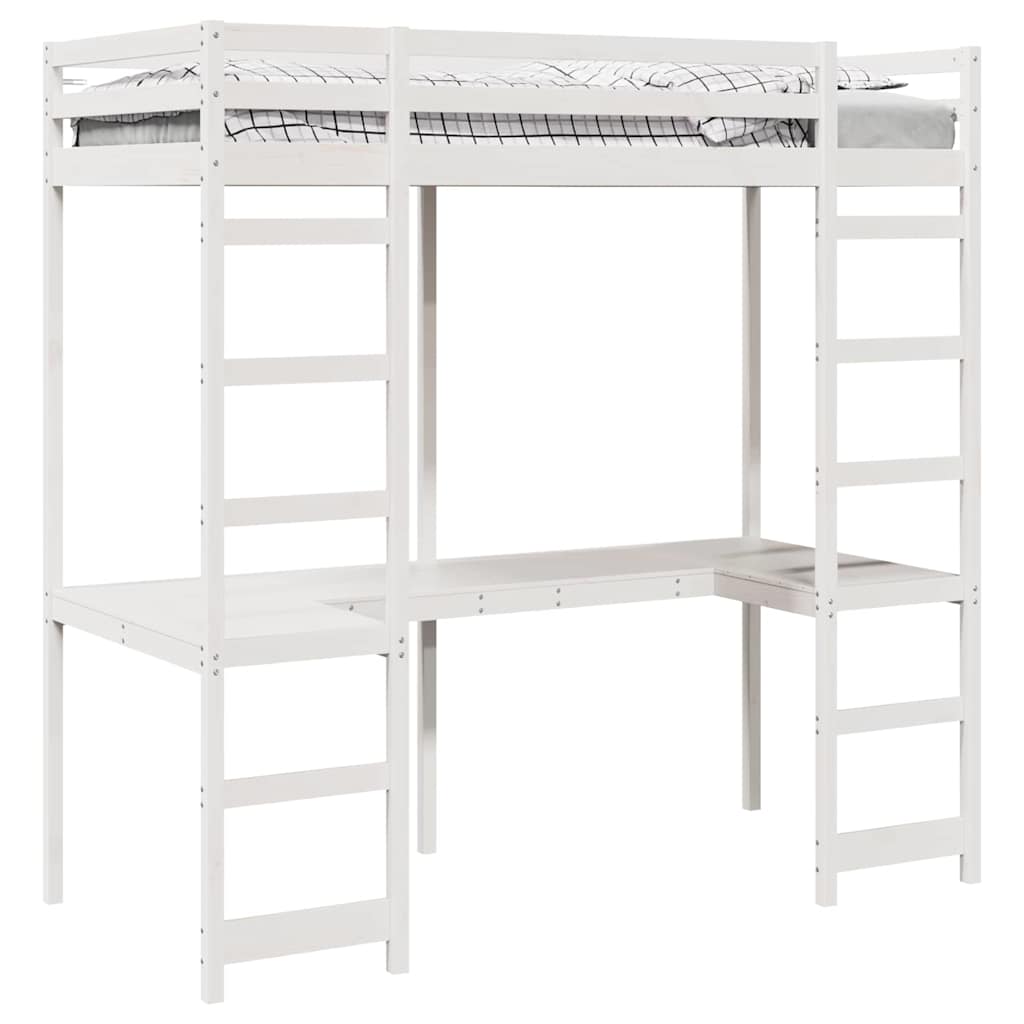 vidaXL Σκελετός κρεβατιού σοφίτας Λευκό 75 x 190 cm