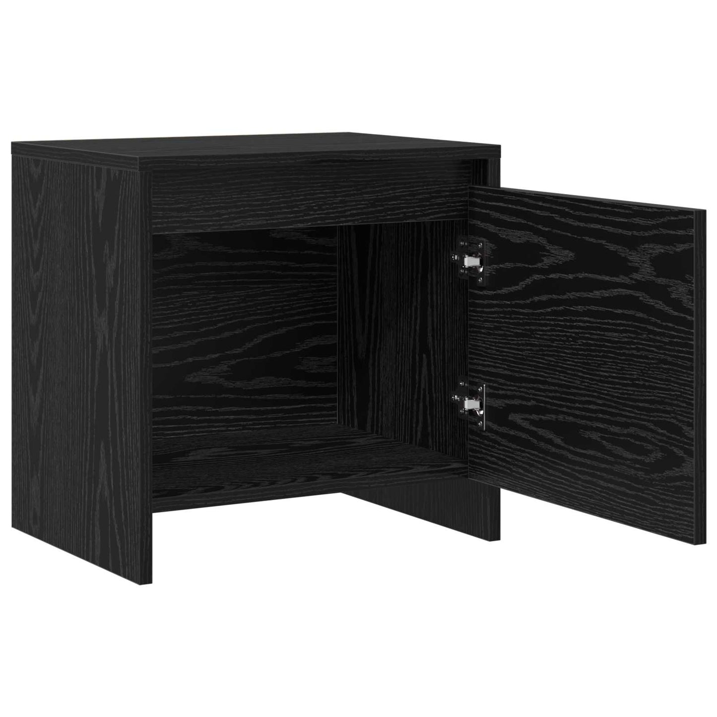 vidaXL Κομοδίνο Μαύρη Οξυά 45 x 34 x 44,5 εκ Επεξεργασμένο Ξύλο