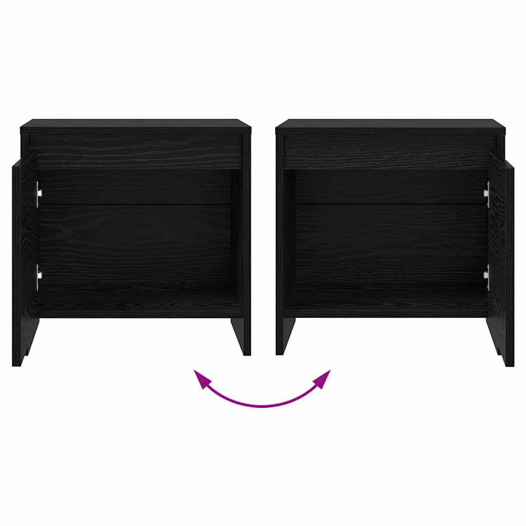 vidaXL Κομοδίνο Μαύρη Οξυά 45 x 34 x 44,5 εκ Επεξεργασμένο ξύλο