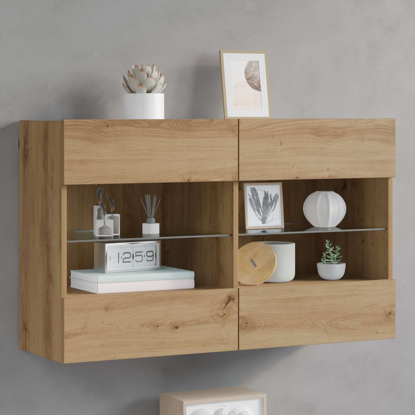 vidaXL Ντουλάπι Τηλεόρασης Τοίχου 98,5 x 30 x 60,5 εκ Artisan Oak
