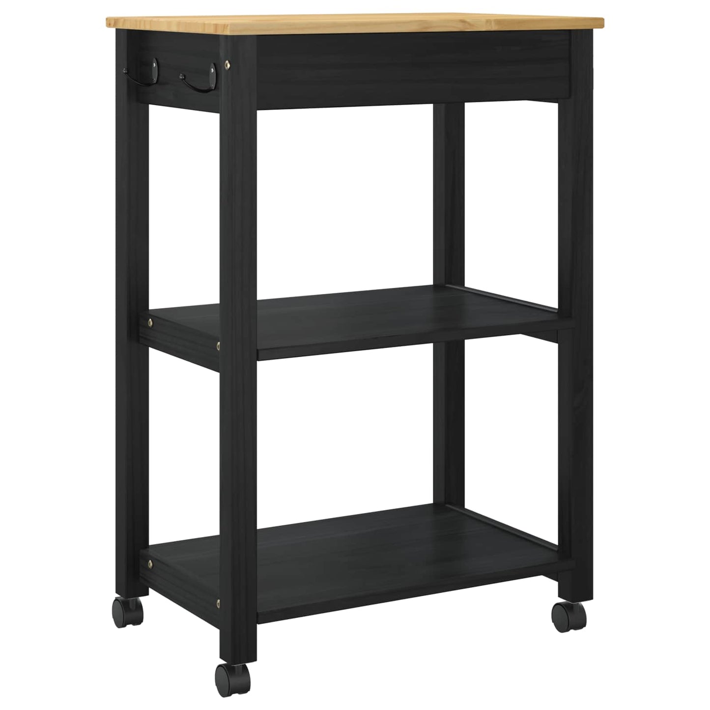 vidaXL Καρότσι Κουζίνας MONZA Μαύρο 60 x 40 x 88,5 εκ