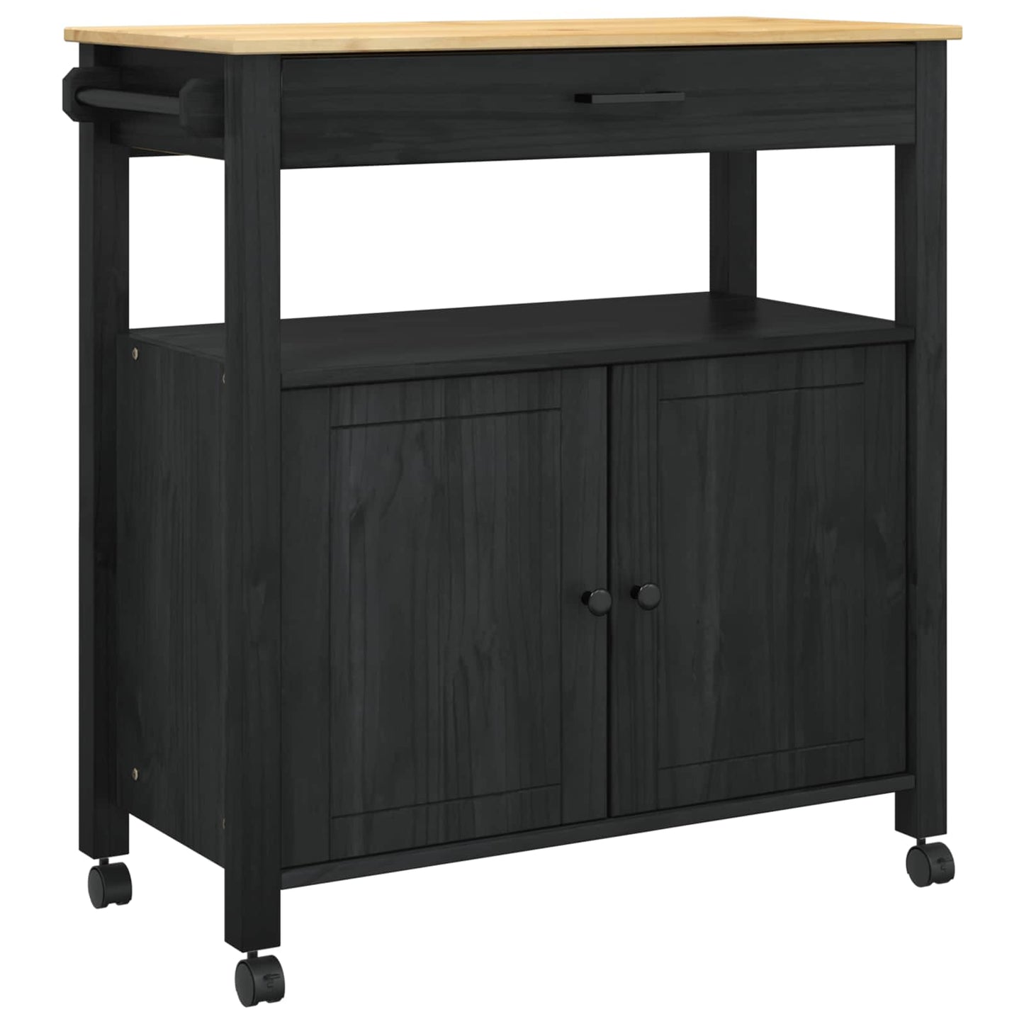 vidaXL Καρότσι Κουζίνας MONZA Μαύρο 84 x 40 x 88,5 εκ.