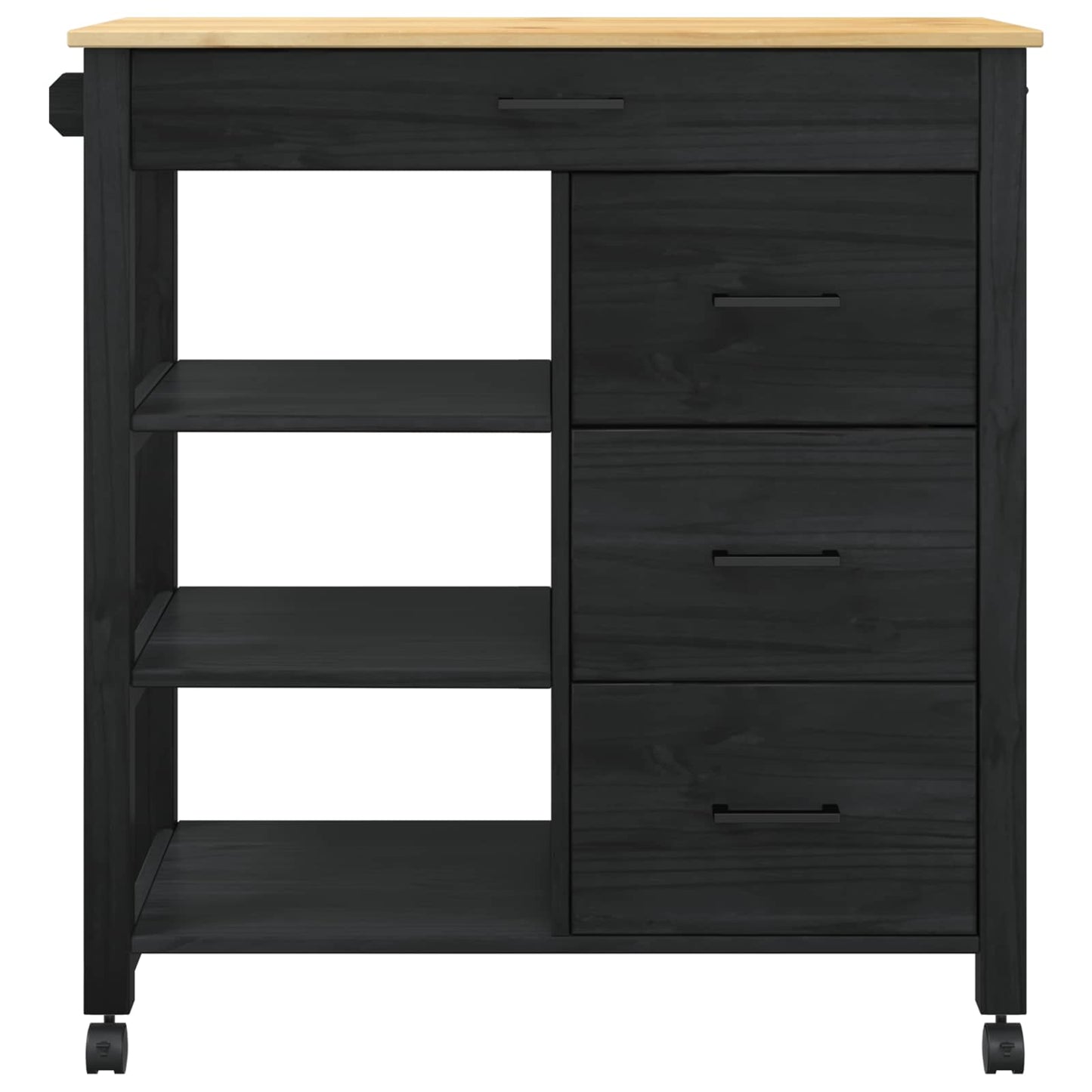 vidaXL Καρότσι Κουζίνας MONZA Μαύρο 84 x 40 x 88,5 εκ.