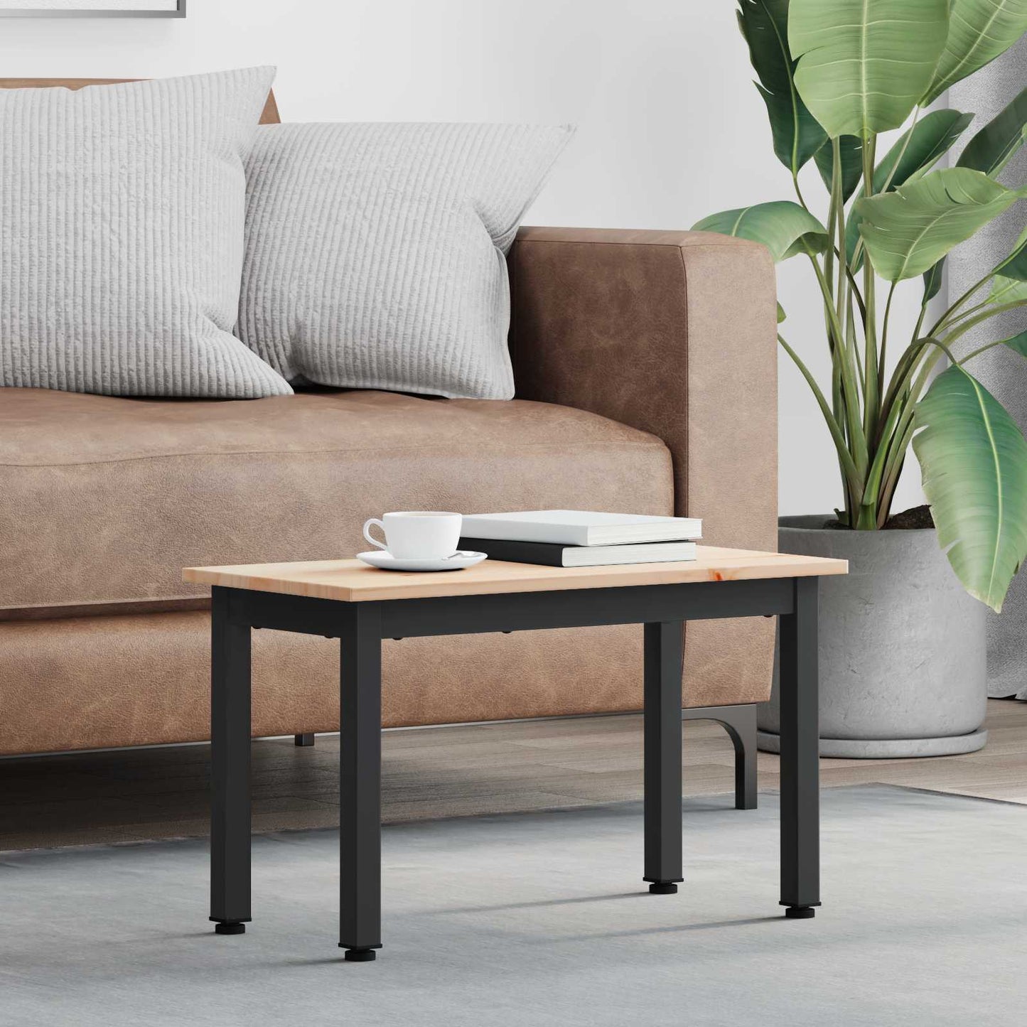 vidaXL Τραπεζάκι σαλονιού Φυσικό 60 x 30 x 36 cm Στερεά ξυλεία πεύκου