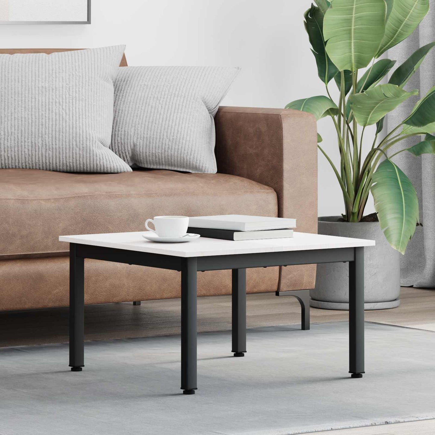 vidaXL Τραπεζάκι σαλονιού Λευκό 60 x 60 x 36 cm Στερεά ξυλεία πεύκου