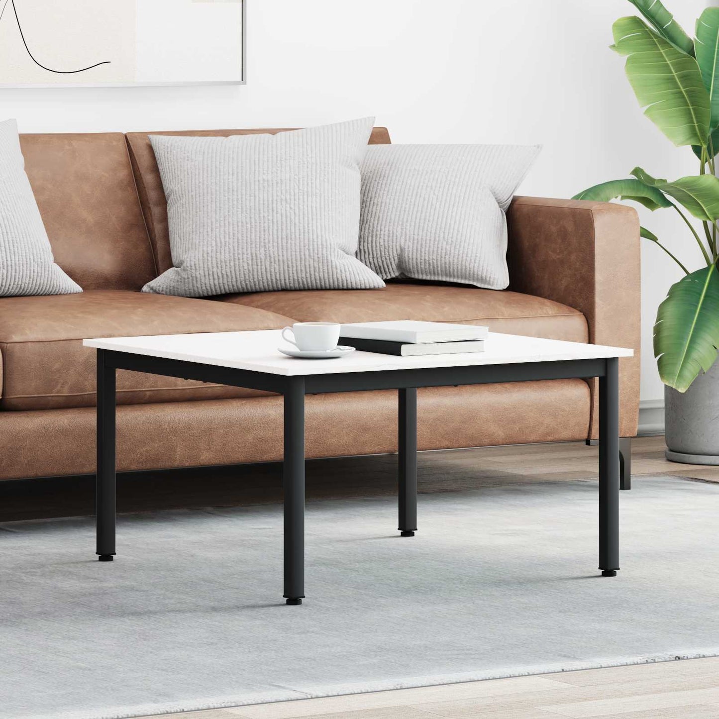 vidaXL Τραπεζάκι σαλονιού Λευκό 80 x 80 x 45 cm Στερεά ξυλεία πεύκου