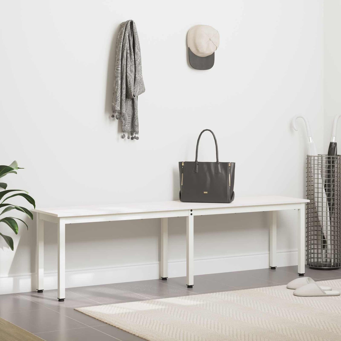 vidaXL παγκάκι Λευκό 160 x 35 x 45 cm Στερεά ξυλεία πεύκου