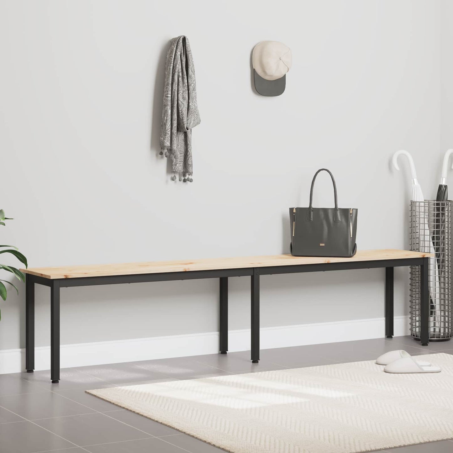 vidaXL παγκάκι Φυσικό 200 x 35 x 45 εκ Στερεά ξυλεία πεύκου