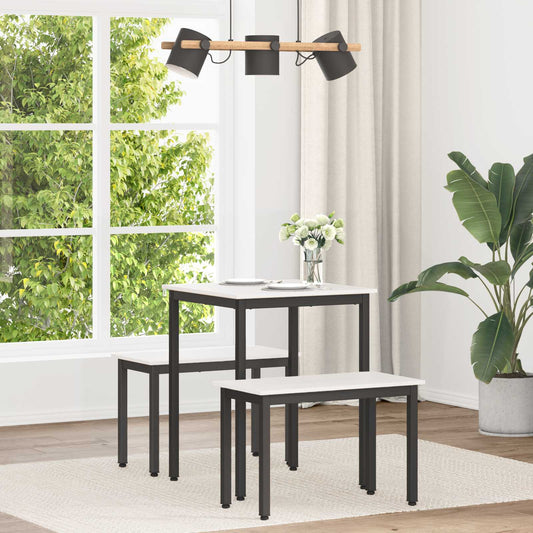 vidaXL Τραπεζαρία Λευκό 60 x 60 x 75 cm Στερεά ξυλεία πεύκου