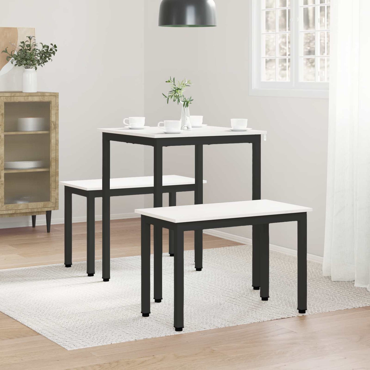vidaXL Τραπεζαρία Λευκό 60 x 60 x 75 cm Στερεά ξυλεία πεύκου