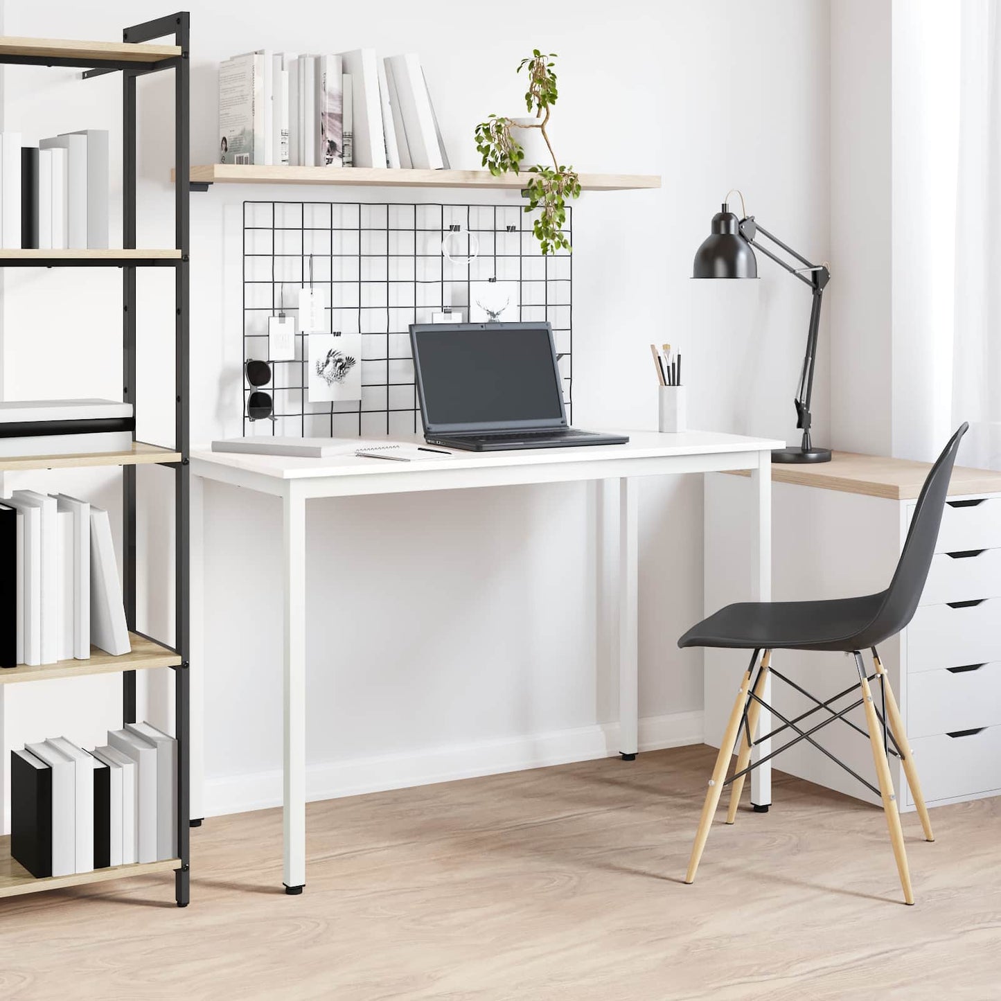 vidaXL Τραπεζαρία Λευκό 110 x 55 x 75 cm Στερεά ξυλεία πεύκου