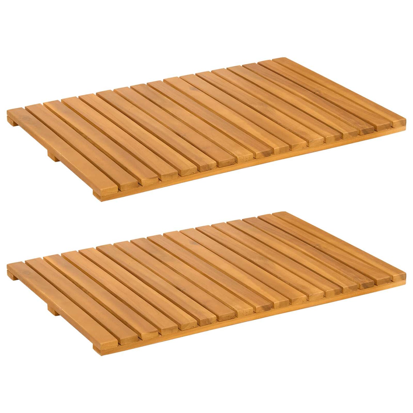 vidaXL Πατάκι μπάνιου Μονόχρωμο Καφέ 60 x 40 cm Στερεό Ξύλο Ακακίας