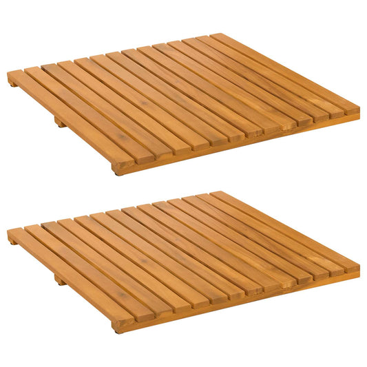 vidaXL Πατάκι μπάνιου Μονόχρωμο Καφέ 50 x 50 cm Στερεό Ξύλο Ακακίας