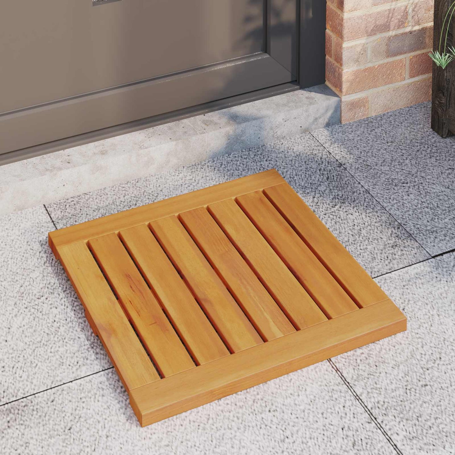 vidaXL Πατάκι μπάνιου Μονόχρωμο Καφέ 50 x 50 cm Στερεό Ξύλο Ακακίας