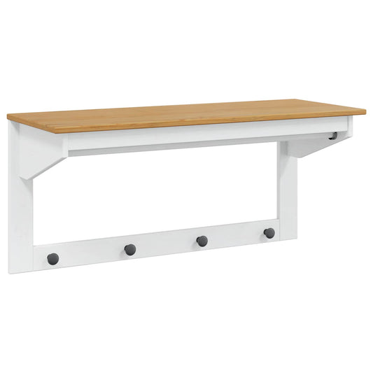 vidaXL Κρεμάστρα Λευκό και καστανό μέλι 90 x 35 x 41.5 εκ.