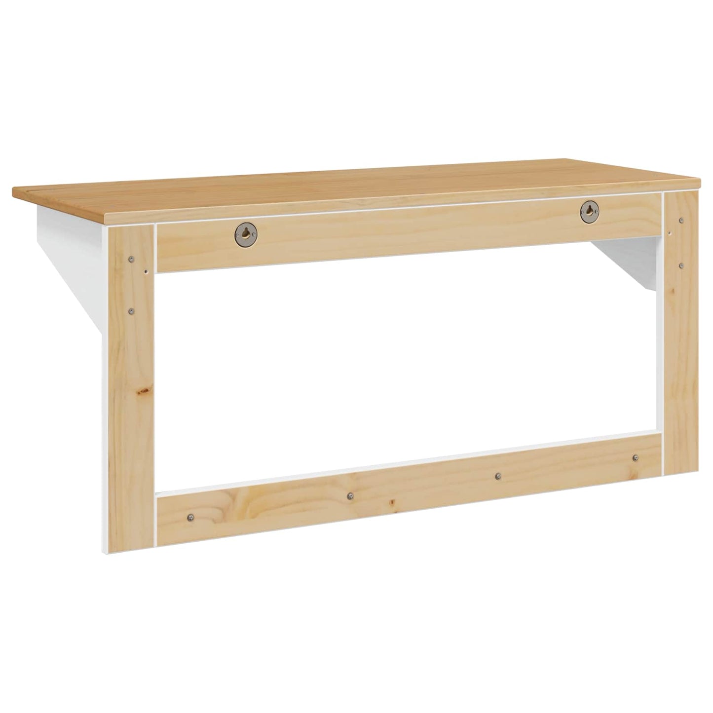 vidaXL Κρεμάστρα Λευκό και καστανό μέλι 90 x 35 x 41.5 εκ.