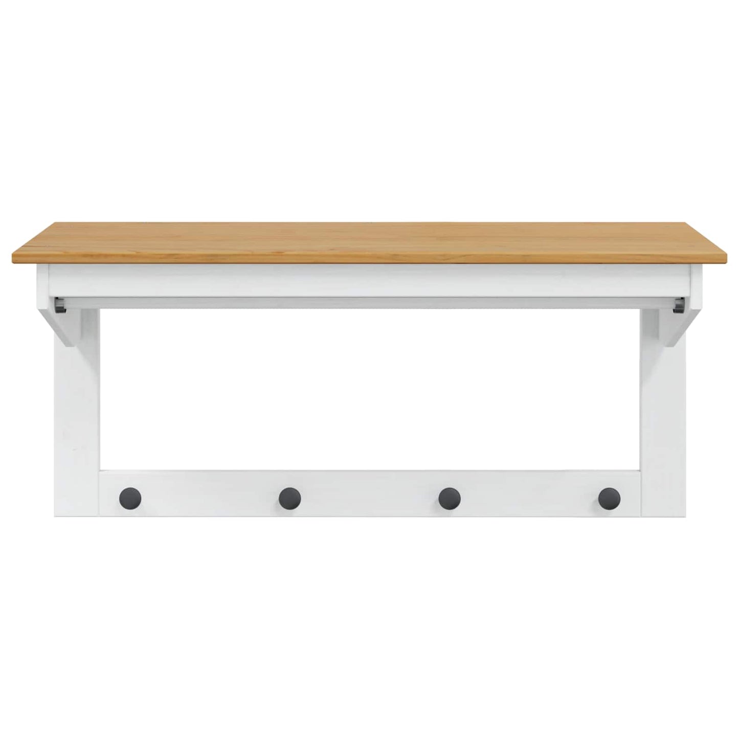 vidaXL Κρεμάστρα Λευκό και καστανό μέλι 90 x 35 x 41.5 εκ.