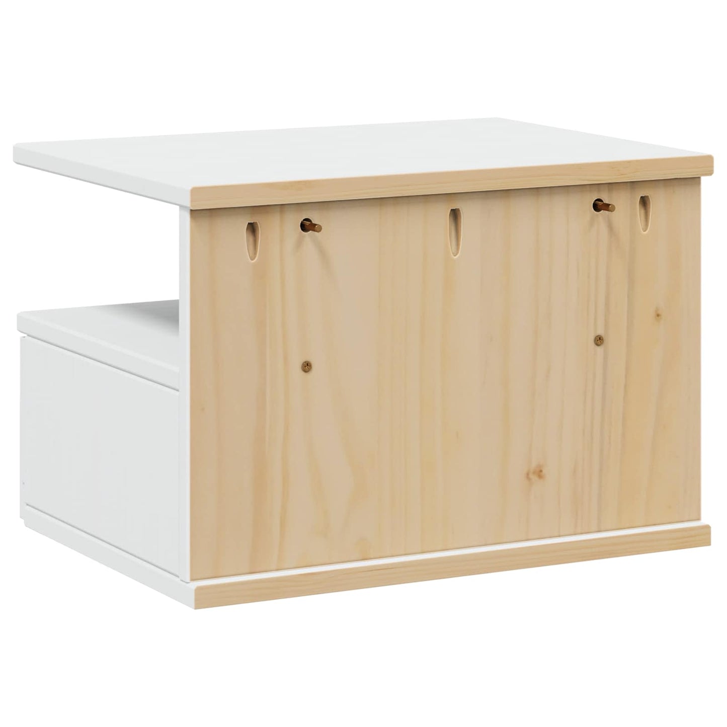 vidaXL Κομοδίνο με συρτάρι Λευκό 40 x 31 x 27 εκ. Στερεό ξύλο πεύκου