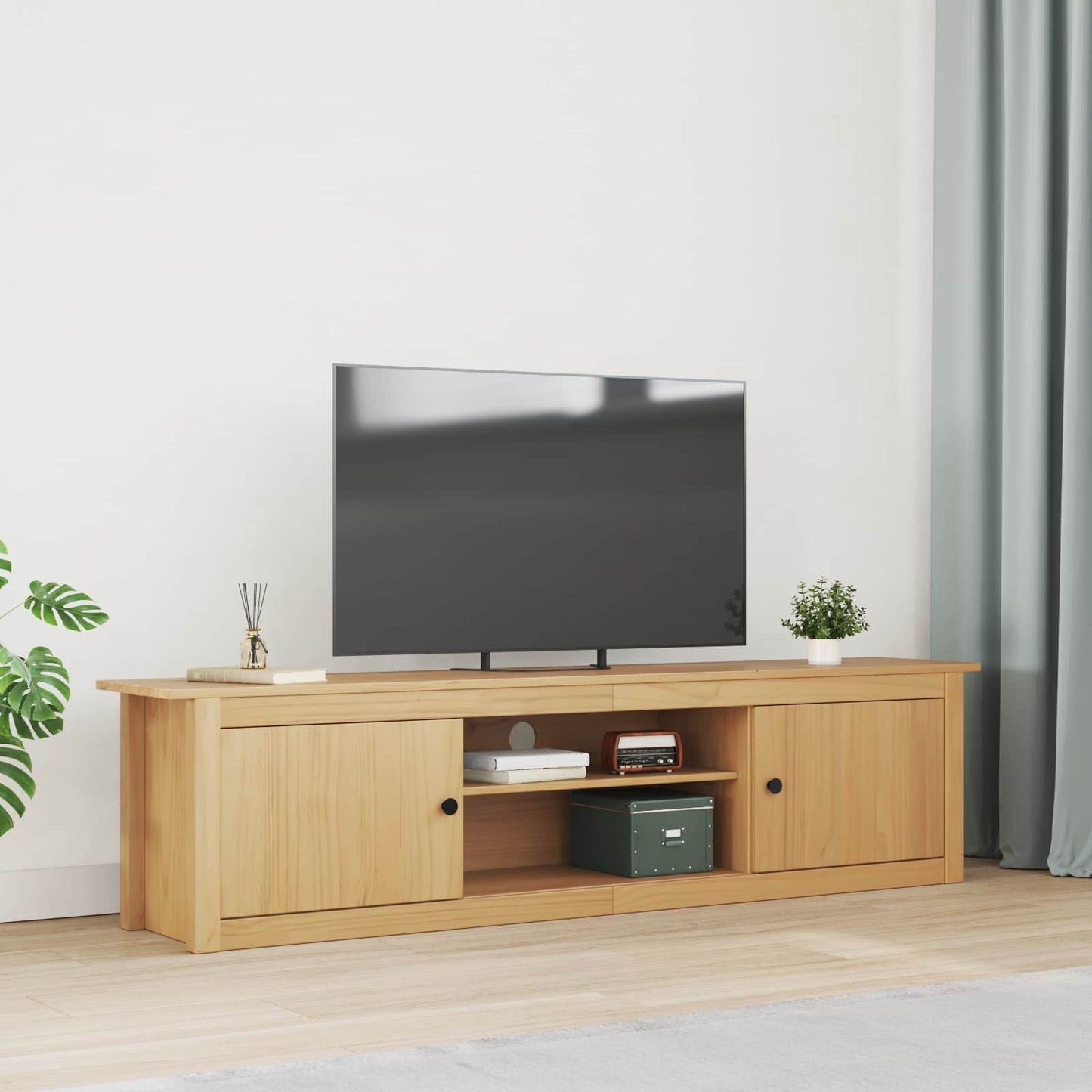 vidaXL Ράφι τηλεόρασης HILL Μέλι Καφέ 158 x 40 x 39.5 εκ. Στερεό πεύκο