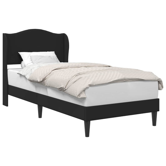 vidaXL Σκελετός Κρεβατιού με κεφαλάρι Μαύρο 90 x 190 cm Τεχνητό Δέρμα