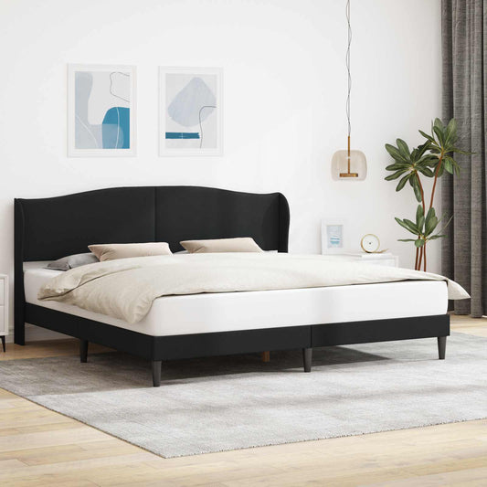 vidaXL Σκελετός Κρεβατιού με κεφαλάρι Μαύρο 180 x 200 cm Τεχνητό Δέρμα